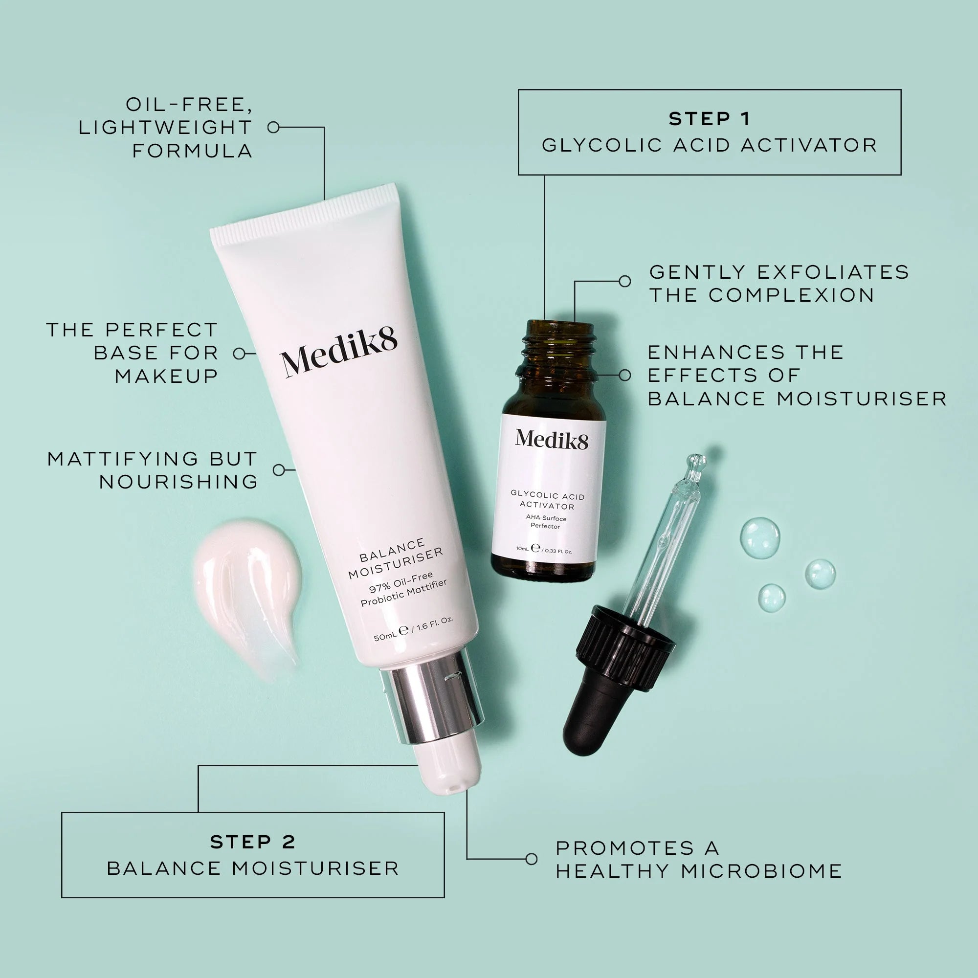 Medik8 Balance Moisturiser & Glycolic Acid Activator